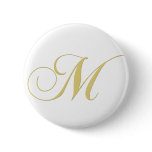 Monogram Letter M Golden Single Pin