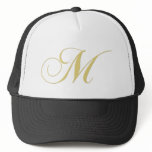 Monogram Letter M Golden Single hats