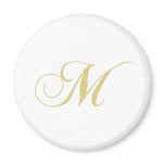 Monogram Letter M Golden Single Magnets