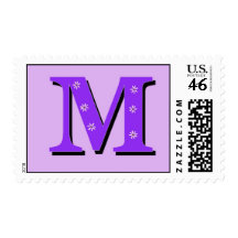 Monogram Letter M Postage Stamp