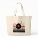 Monogram Letter M Red Tote Bags