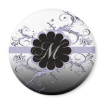 Monogram Letter M Violet Magnet