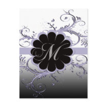 Monogram Letter M Violet Postcards