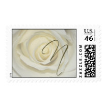 Monogram - Letter N - Soft cream rose postage by aslentz Monogram - Letter N - Soft cream rose postage
