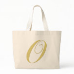 Monogram Letter O Golden Single Tote Bag