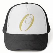 Monogram Letter O Golden Single Trucker Hats