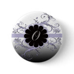 Monogram Letter O Violet Pinback Buttons