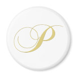 Monogram Letter P Golden Single Magnets