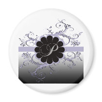 Monogram Letter P Violet Refrigerator Magnet