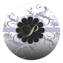 Monogram Letter P Violet Sticker