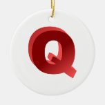 Monogram Letter Q Christmas Tree Ornaments
