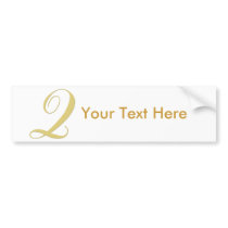 Monogram Letter Q Golden Single Bumper Stickers