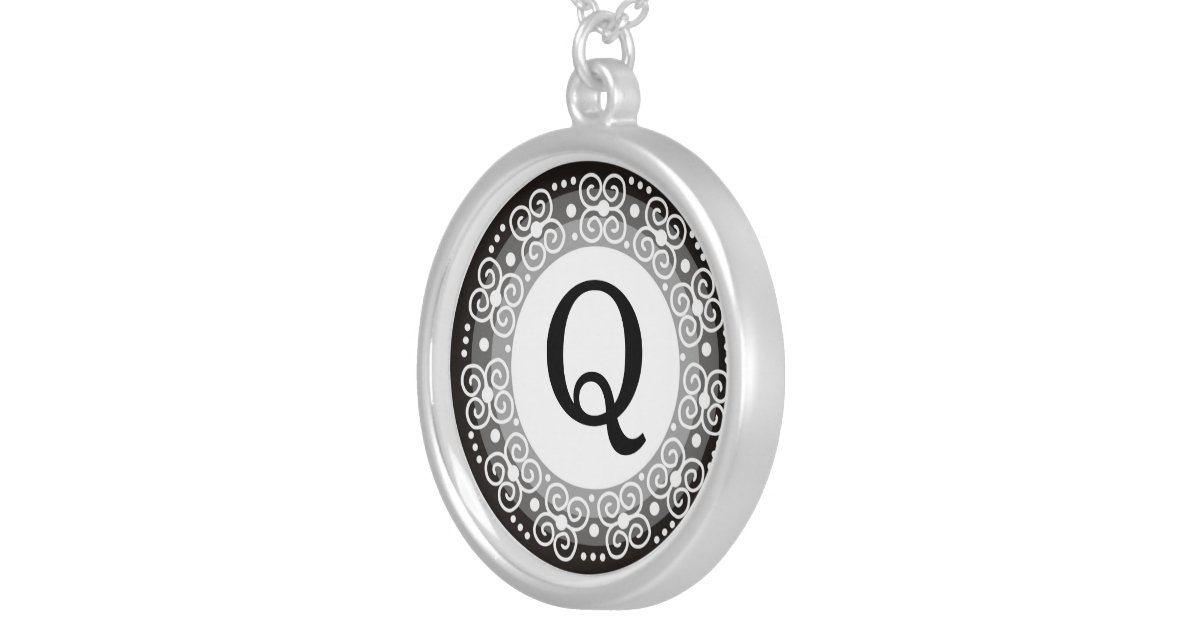 Monogram Letter Q Pendant Necklace Zazzle