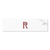 Monogram Letter R bumper stickers
