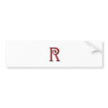Monogram Letter R Bumper Sticker