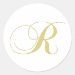 Monogram Letter R Golden Single Stickers