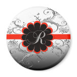 Monogram Letter R Red Fridge Magnets
