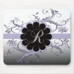 Monogram Letter R Violet Mouse Pads