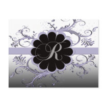 Monogram Letter R Violet Post Card