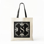 Monogram Letter S Black and White Design Totebag