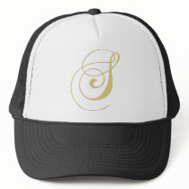 Monogram Letter S Golden Single Trucker Hat