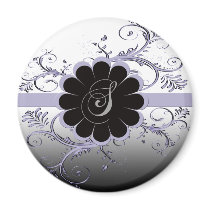 Monogram Letter S Violet Magnet