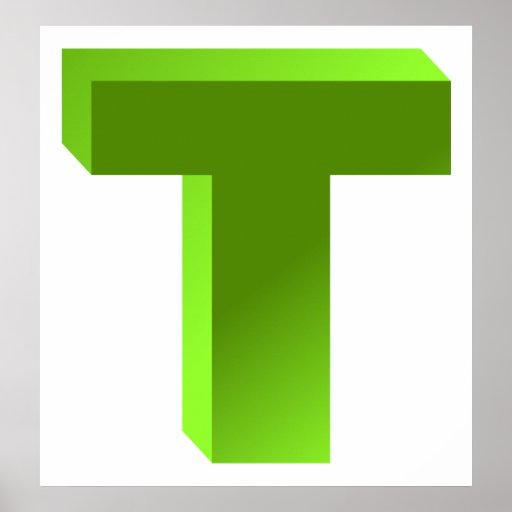 Monogram Letter T Poster