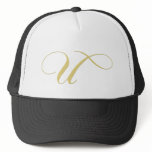 Monogram Letter U Golden Single hats