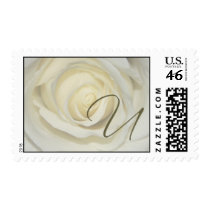 Monogram - Letter U - soft cream rose stamps