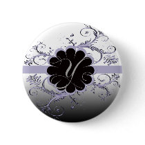 Monogram Letter V Violet Button