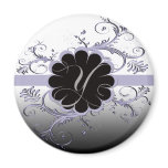 Monogram Letter V Violet Refrigerator Magnet