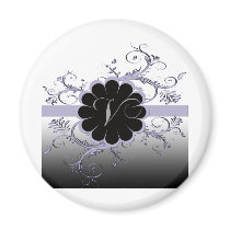 Monogram Letter V Violet Fridge Magnets