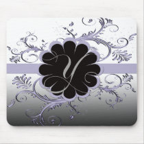 Monogram Letter V Violet Mouse Pads