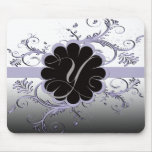 Monogram Letter V Violet Mouse Pads