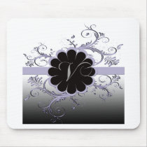 Monogram Letter V Violet Mouse Pads