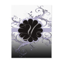 Monogram Letter V Violet Post Cards