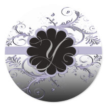 Monogram Letter V Violet Stickers