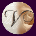 Monogram Letter V Wedding Envelope Seal