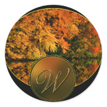 Monogram Letter W Fall Envelope Seal stickers by TDSwhite Monogram Letter W Fall Envelope Seal stickers