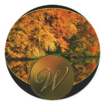 Monogram Letter W Fall Wedding Envelope Seals Sticker