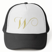 Monogram Letter W Golden Single Hat