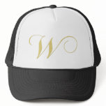 Monogram Letter W Golden Single hats