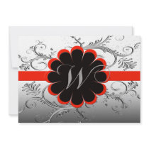 Monogram Letter W Invitation