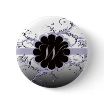 Monogram Letter W Red Button