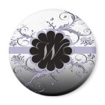 Monogram Letter W Red Refrigerator Magnets
