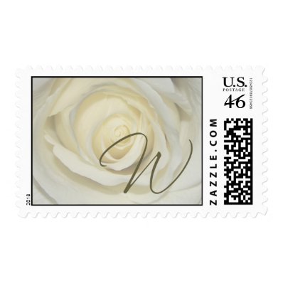 Monogram - Letter W - Soft cream rose Stamps
