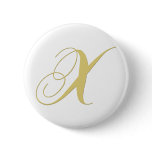 Monogram Letter X Golden Single Pins