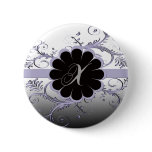 Monogram Letter X Violet Pinback Button