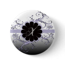 Monogram Letter X Violet Button