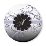 Monogram Letter X Violet Magnets